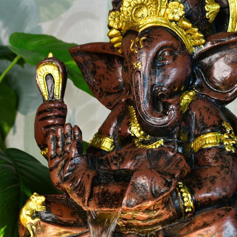 Sowpeace Brown Ganesha Water Fountain – Elegant Ganesha Sitting Waterfall for Spiritual Home Decor & Gifts – view 4