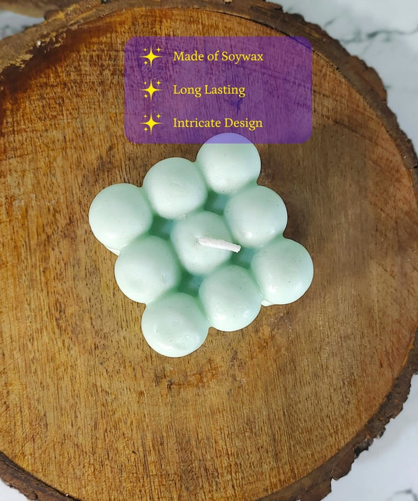 Sowpeace Bubble Green Soywax Candle – Hand-Poured, Vegan, Unscented Decorative Cube (6×6×6 cm) — image 2