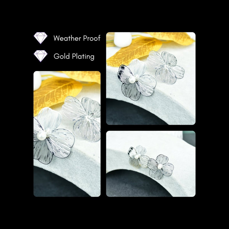 Sowpeace Centre Bead Flower Gold Stainless Steel Earrings | Elegant One‑Size Lightweight Jewelry for Women & Daily Wear – view 5