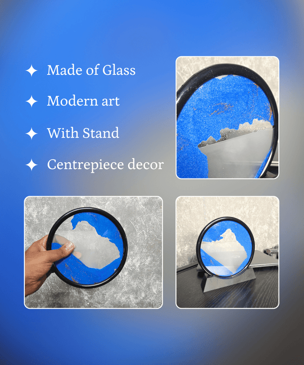 Sowpeace Circular Glass Sand Art | Elegant Moving Sand Sculpture for Modern Home Décor & Gifting — image 3