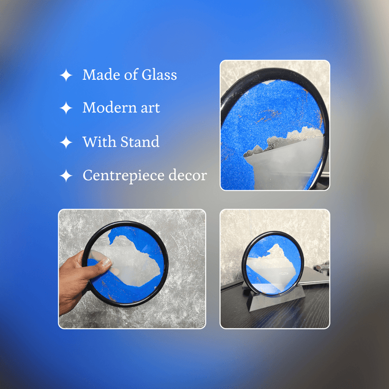 Sowpeace Circular Glass Sand Art | Elegant Moving Sand Sculpture for Modern Home Décor & Gifting – view 3