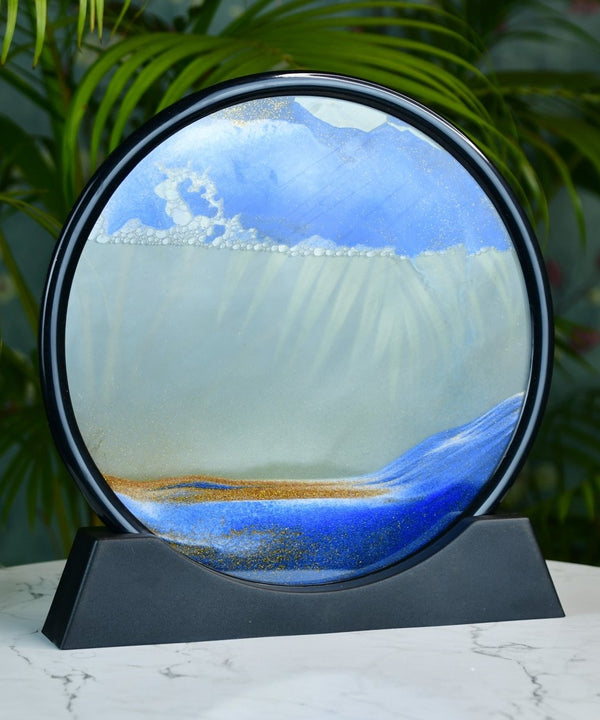 Sowpeace Circular Glass Sand Art – Elegant Moving Sand Sculpture for Trendy Home Decor & Gifts — main view