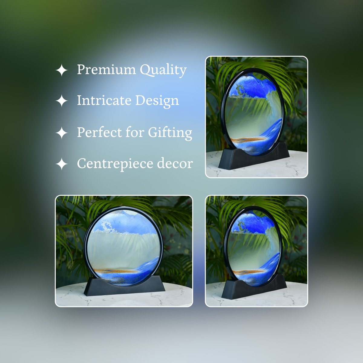 Sowpeace Circular Glass Sand Art – Elegant Moving Sand Sculpture for Trendy Home Decor & Gifts - Decor - Sowpeace - 
