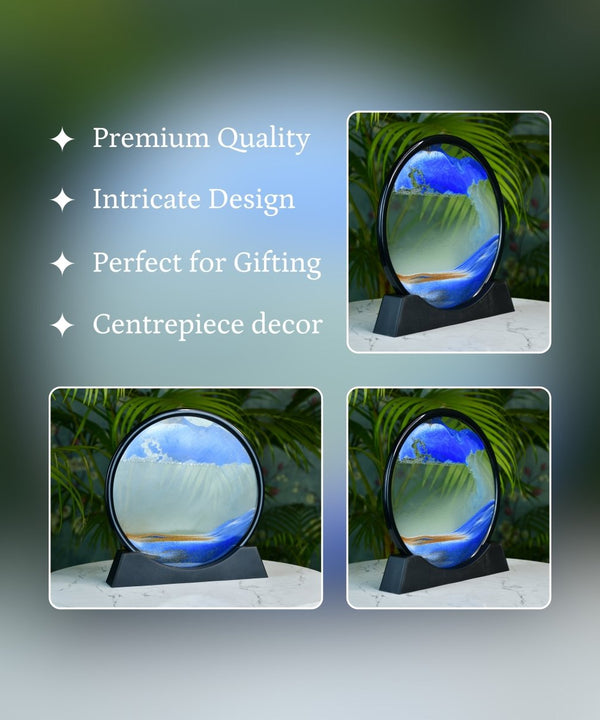 Sowpeace Circular Glass Sand Art – Elegant Moving Sand Sculpture for Trendy Home Decor & Gifts — image 3