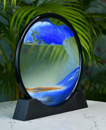 Sowpeace Circular Glass Sand Art – Elegant Moving Sand Sculpture for Trendy Home Decor & Gifts — alternate view