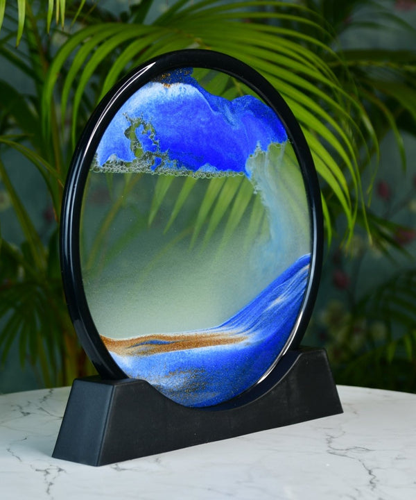 Sowpeace Circular Glass Sand Art – Elegant Moving Sand Sculpture for Trendy Home Decor & Gifts — image 2