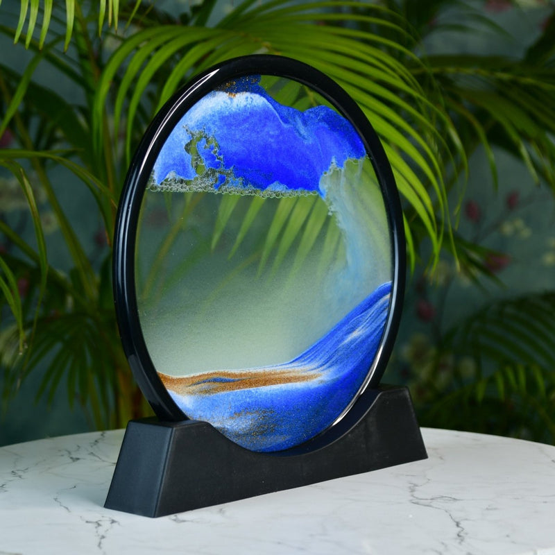 Sowpeace Circular Glass Sand Art – Elegant Moving Sand Sculpture for Trendy Home Decor & Gifts – view 2