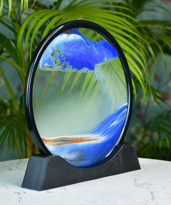 Sowpeace Circular Glass Sand Art – Elegant Moving Sand Sculpture for Trendy Home Decor & Gifts — image 5