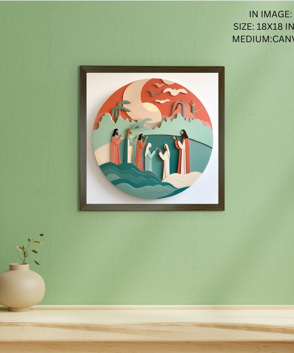 Jesus & Disciples: Sowpeace Premium Abstract Peace Canvas – Handcrafted Indian-Inspired Wall Art for Elegant Faithful Decor — image 5