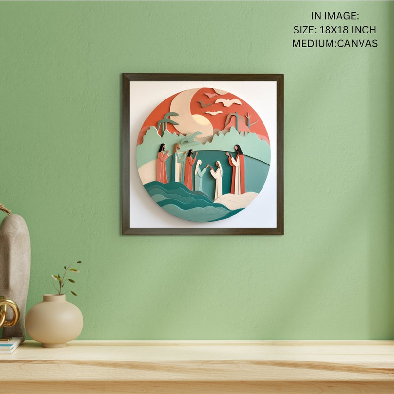 Jesus & Disciples: Sowpeace Premium Abstract Peace Canvas – Handcrafted Indian-Inspired Wall Art for Elegant Faithful Decor – view 5