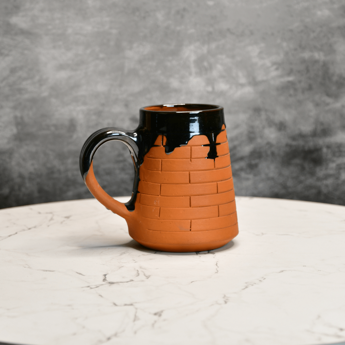 Sowpeace Earthly Beer Mugs (Set of 2) | Handcrafted Terracotta Rustic Brown Beer Cups for Gifting & Daily Use - Sowpeace - 