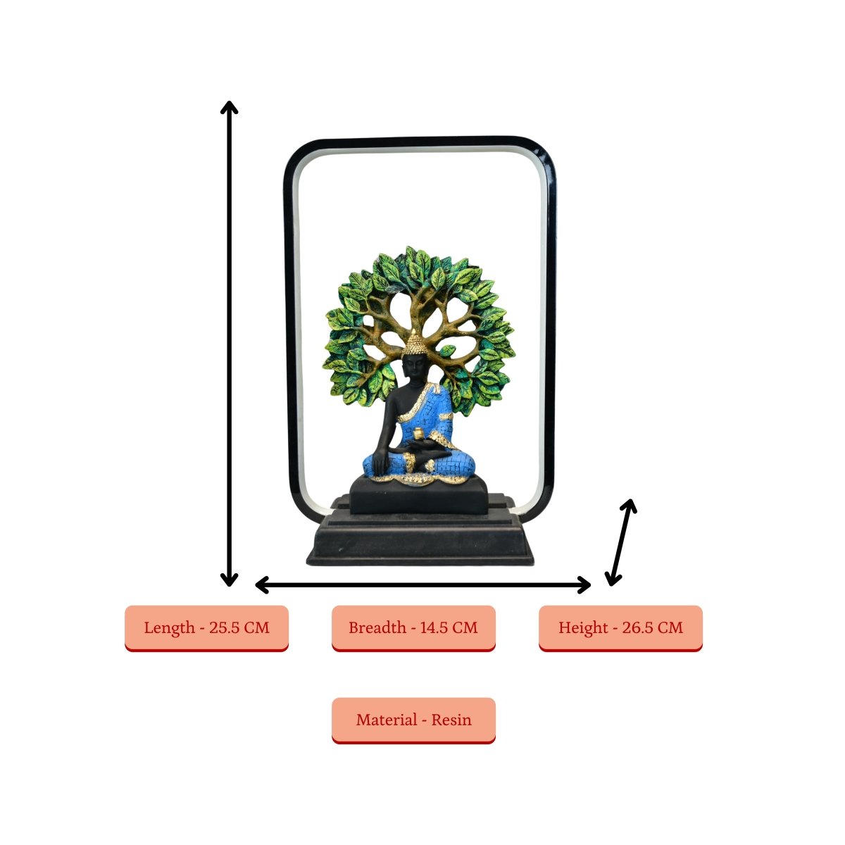 Sowpeace Enlightened Bodhi Glow Figurine | Elegant White Resin Spiritual Sculpture for Peaceful Home Décor & Gifting - Sowpeace - 