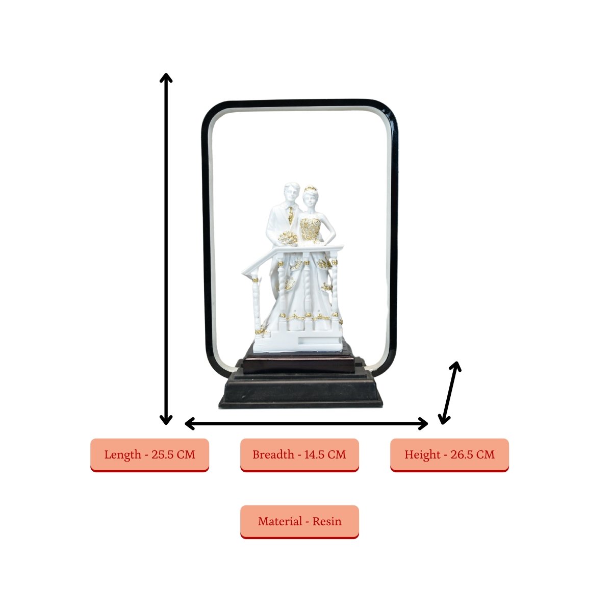 Sowpeace Eternal Bond Radiance Figurine | Elegant White Resin Decorative Sculpture for Home Décor & Gifting - Sowpeace - 