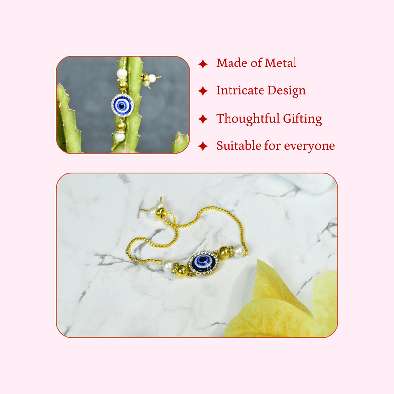 Sowpeace Evil Eye Luxe Bracelet | Stylish Stainless Steel One‑Size Adjustable Protective Jewelry for Women & Men – view 4