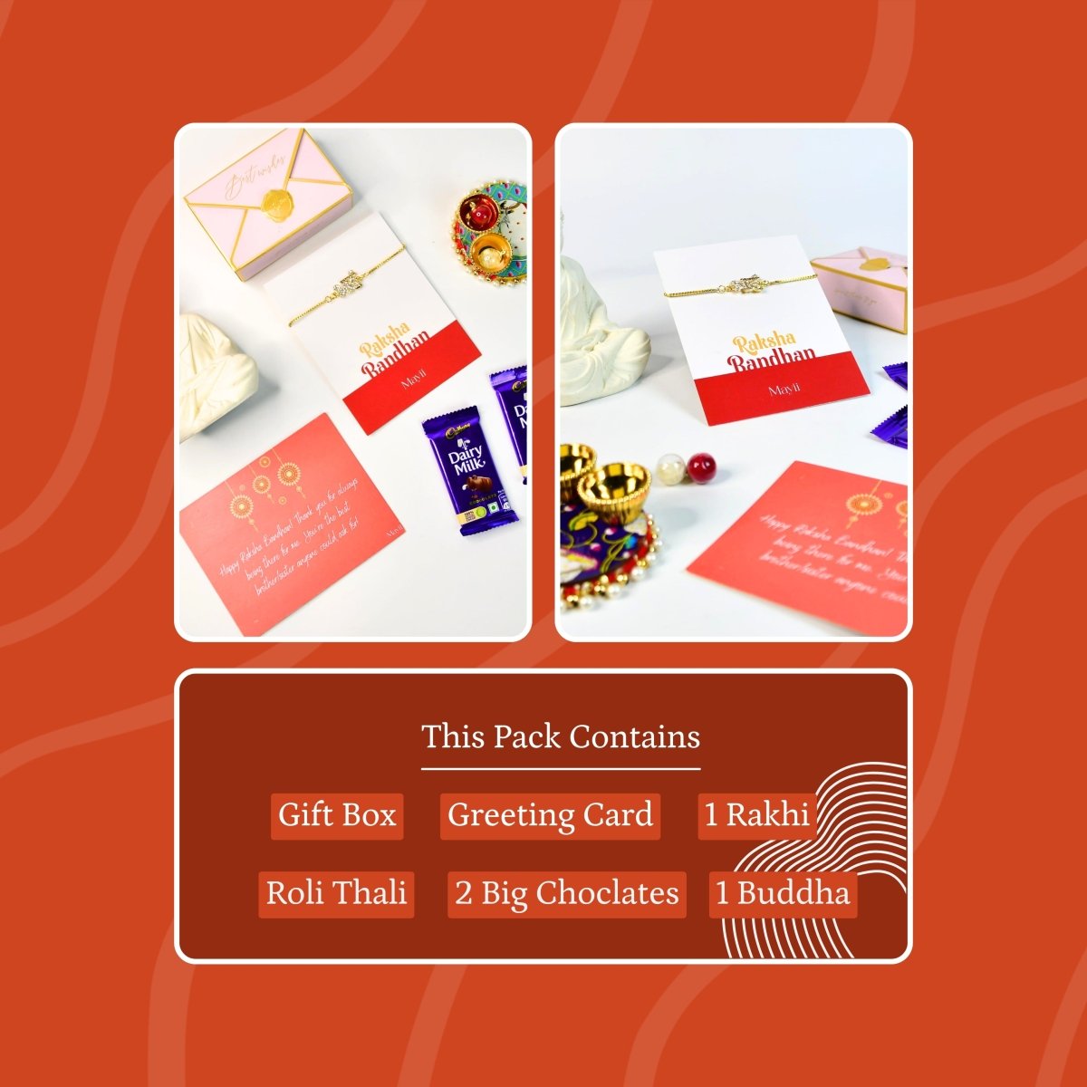 Sowpeace Exquisite BHAI Rakhi Pack of 1 with Roli Chawal and Greeting card combo for Raksha Bandhan and Gifting - Sowpeace - 