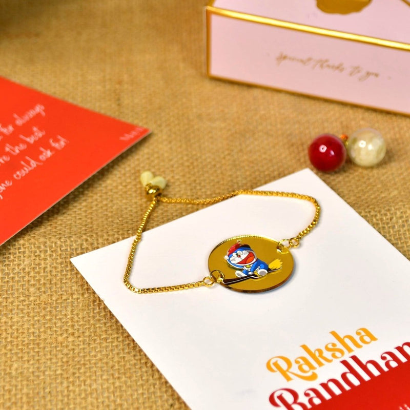 Sowpeace Exquisite Doraemon Rakhi Pack of 1 with Roli Chawal and Greeting card combo for Raksha Bandhan and Gifting – view 2