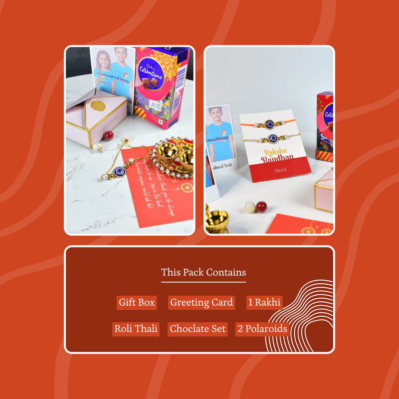 Sowpeace Exquisite Evil Eye Rakhi Pack of 2 with Roli Chawal and Greeting card combo for Raksha Bandhan and Gifting – view 10