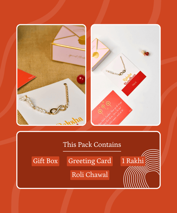 Sowpeace Exquisite Infinite Rakhi Pack of 1 with Roli Chawal and Greeting card combo for Raksha Bandhan and Gifting — image 7