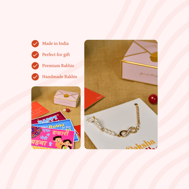 Sowpeace Exquisite Infinite Rakhi Pack of 1 with Roli Chawal and Greeting card combo for Raksha Bandhan and Gifting – view 6