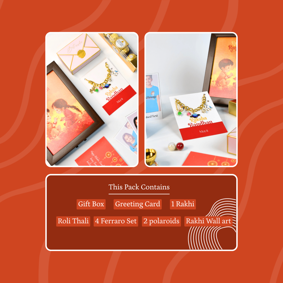 Sowpeace Exquisite Metal Abstract Rakhi Pack of 1 with Roli Chawal and Greeting card combo for Raksha Bandhan and Gifting - Sowpeace - 