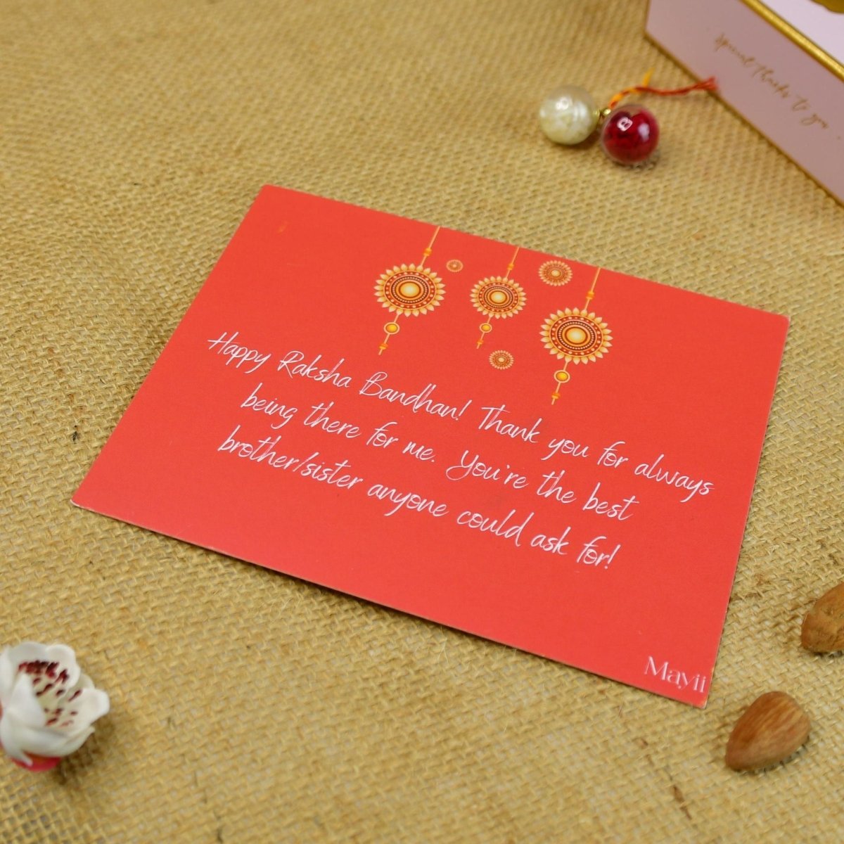 Sowpeace Exquisite Pearl Rakhi Pack of 1 with Roli Chawal and Greeting card combo for Raksha Bandhan and Gifting - Sowpeace - 