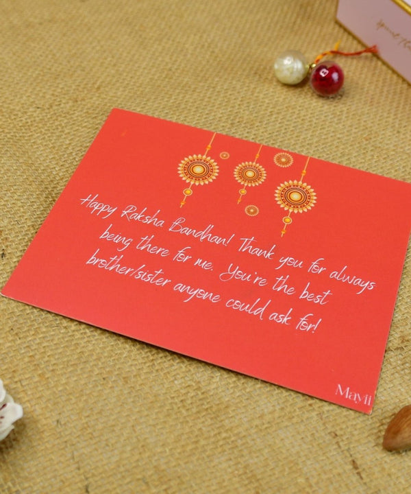 Sowpeace Exquisite Pearl Rakhi Pack of 1 with Roli Chawal and Greeting card combo for Raksha Bandhan and Gifting — image 4