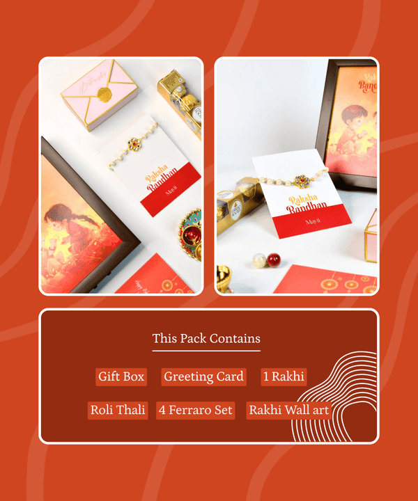 Sowpeace Exquisite Pearl Rakhi Pack of 1 with Roli Chawal and Greeting card combo for Raksha Bandhan and Gifting — image 12