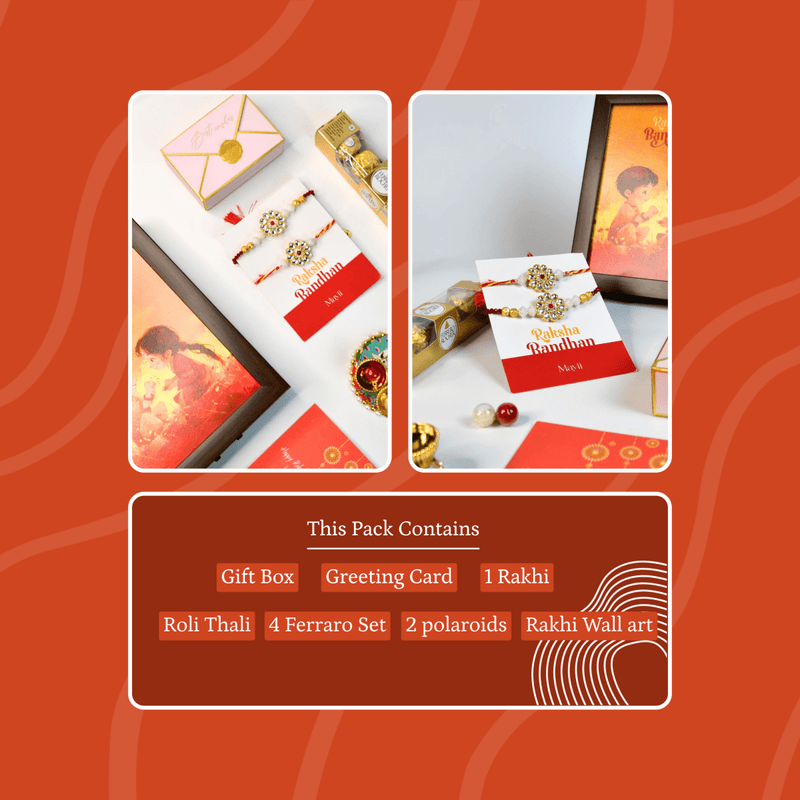 Sowpeace Exquisite Red Centre Flower Rakhi Pack of 2 with Roli Chawal and Greeting card combo for Raksha Bandhan and Gifting – view 7