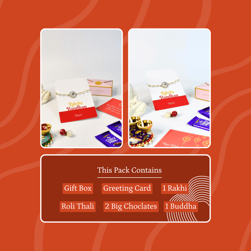 Sowpeace Exquisite Swastik Rakhi Pack of 1 with Roli Chawal and Greeting card combo for Raksha Bandhan and Gifting – view 11