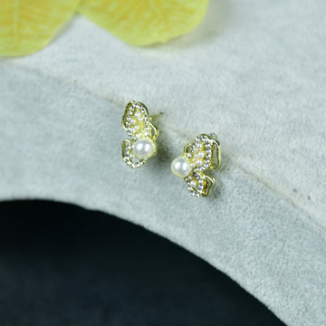 Sowpeace Floral Bead Gold Stainless Steel Earrings | Elegant One‑Size Lightweight Jewelry for Women & Daily Wear - Sowpeace - 