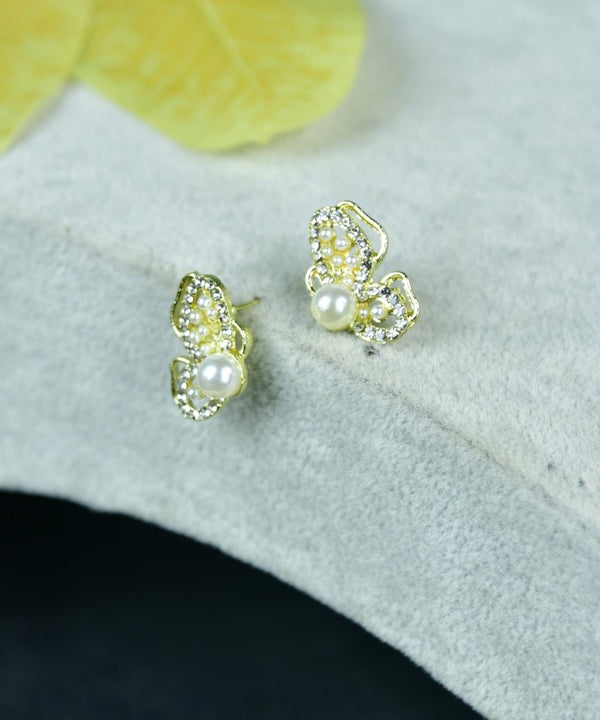 Sowpeace Floral Bead Gold Stainless Steel Earrings | Elegant One‑Size Lightweight Jewelry for Women & Daily Wear — image 2