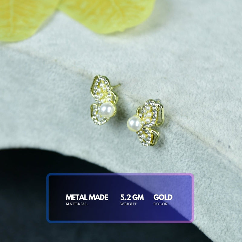 Sowpeace Floral Bead Gold Stainless Steel Earrings | Elegant One‑Size Lightweight Jewelry for Women & Daily Wear – view 4