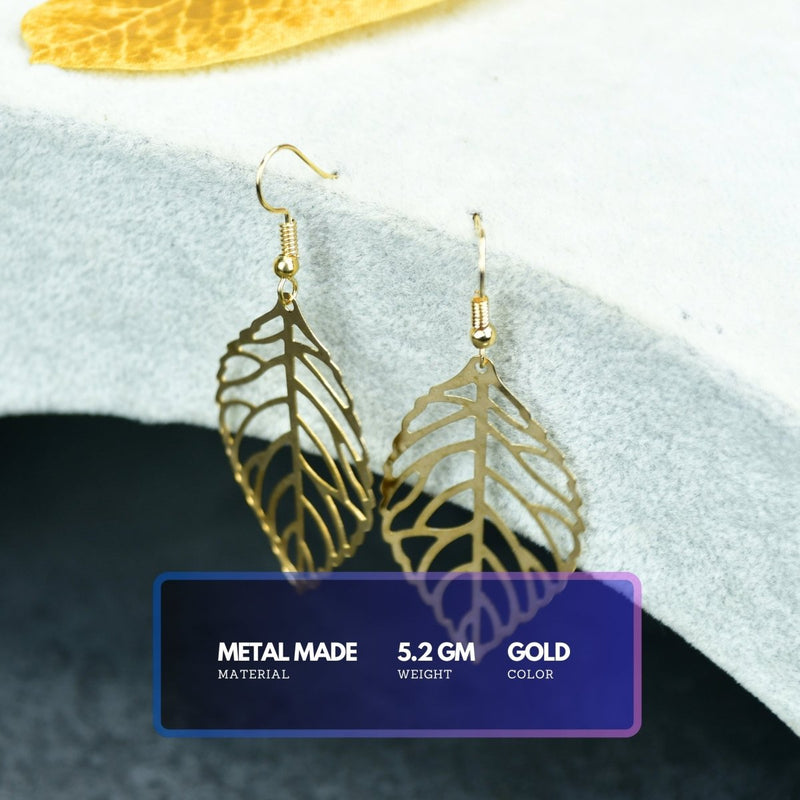 Sowpeace Floral Net Gold Stainless Steel Earrings | Elegant One‑Size Lightweight Jewelry for Women & Daily Wear – view 3