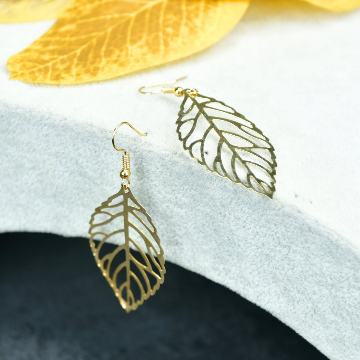 Sowpeace Floral Net Gold Stainless Steel Earrings | Elegant One‑Size Lightweight Jewelry for Women & Daily Wear - Sowpeace - 