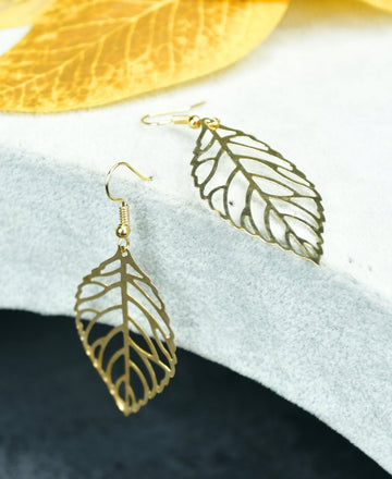 Sowpeace Floral Net Gold Stainless Steel Earrings | Elegant One‑Size Lightweight Jewelry for Women & Daily Wear — alternate view