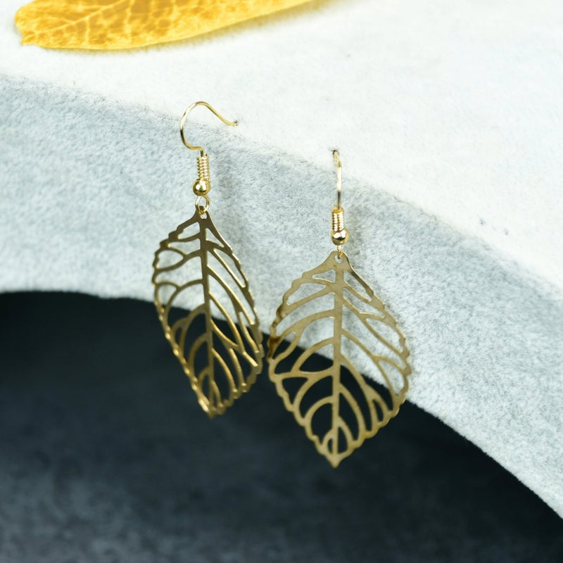Sowpeace Floral Net Gold Stainless Steel Earrings | Elegant One‑Size Lightweight Jewelry for Women & Daily Wear – view 1