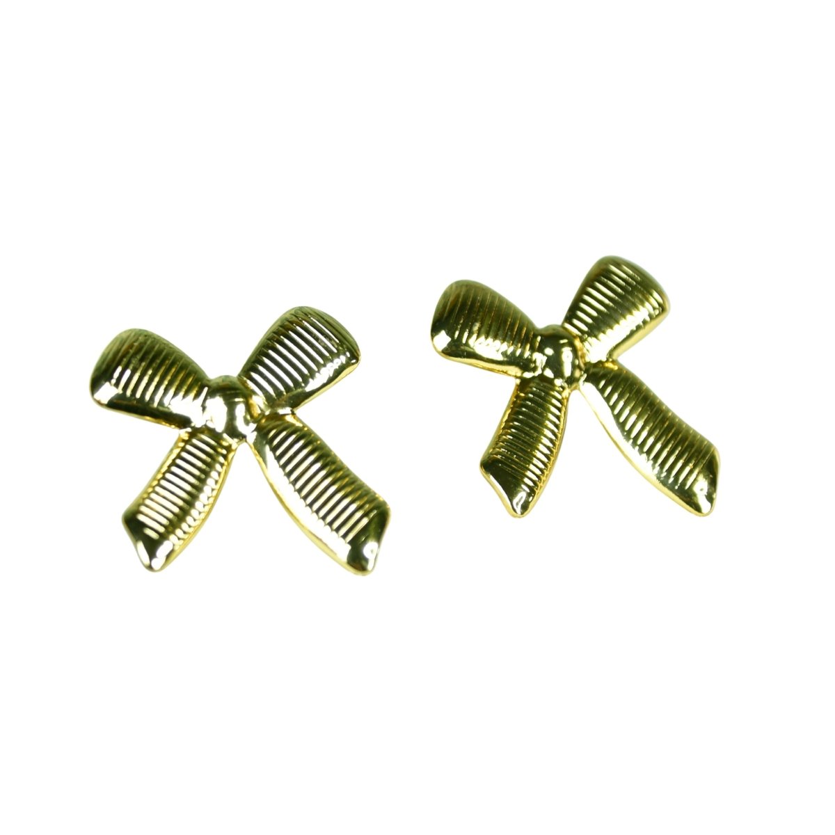 Sowpeace Floral Stripe Gold Stainless Steel Earrings | Stylish One‑Size Lightweight Jewelry for Women & Daily Wear - Sowpeace - 