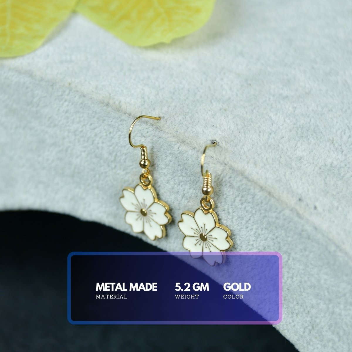 Sowpeace Floral White Gold Stainless Steel Earrings | Elegant One‑Size Lightweight Jewelry for Women & Daily Wear - Sowpeace - 
