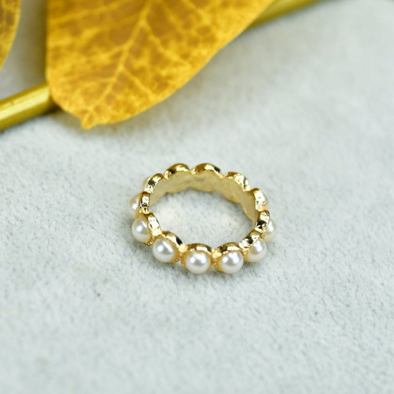 Sowpeace Gold Bead Ring Stainless Steel | Stylish One‑Size Adjustable Jewelry for Women & Men – view 1