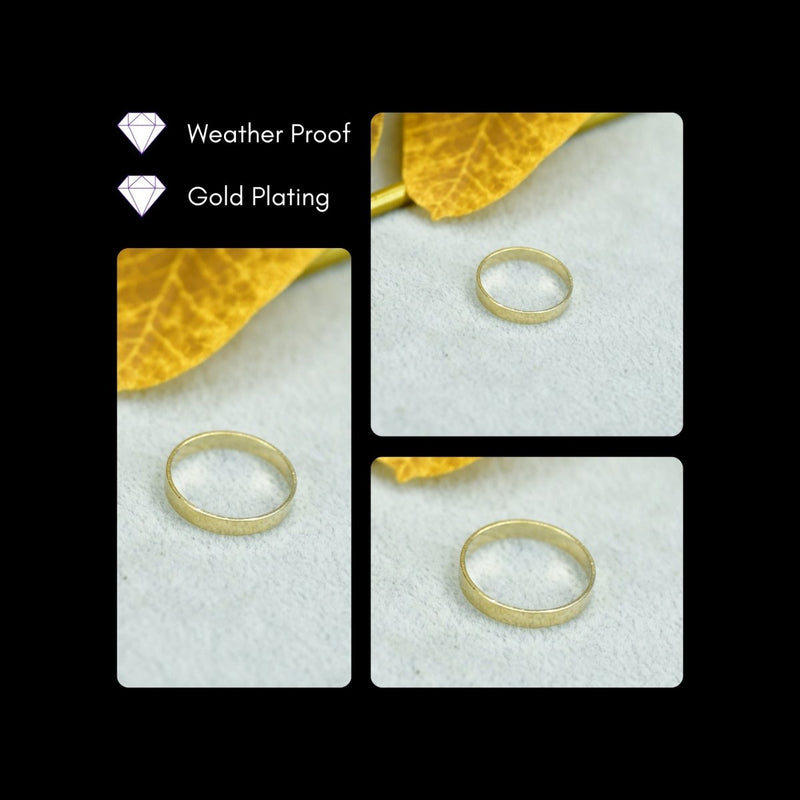 Sowpeace Gold Flat Round Ring Stainless Steel | Stylish One‑Size Adjustable Jewelry for Women & Men – view 3