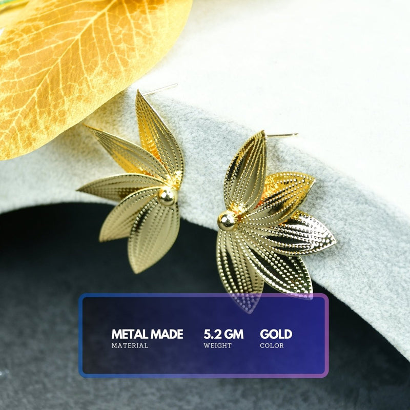 Sowpeace Gold Half Moon Sharp Petals Stainless Steel Earrings | Elegant One‑Size Lightweight Jewelry for Women – view 2