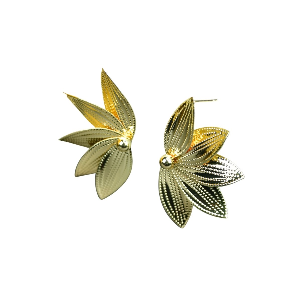Sowpeace Gold Half Moon Sharp Petals Stainless Steel Earrings | Elegant One‑Size Lightweight Jewelry for Women - Sowpeace - 