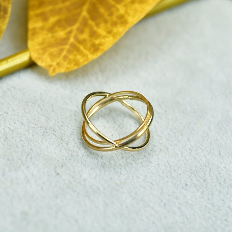 Sowpeace Gold Orbit Line Ring Stainless Steel | Elegant One‑Size Adjustable Jewelry for Women & Men – view 1
