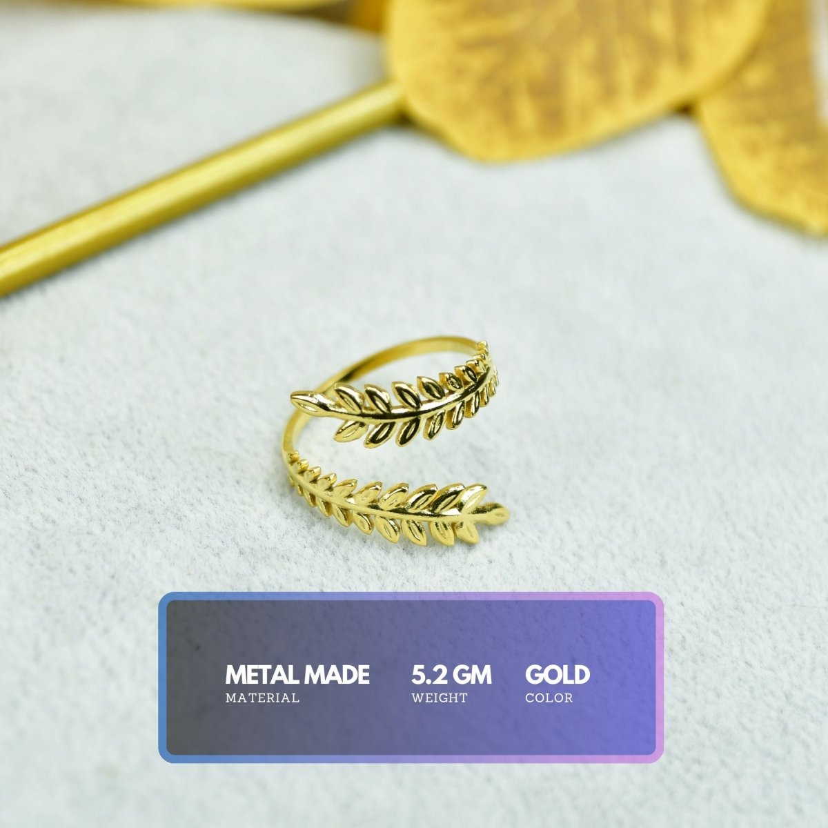 Sowpeace Gold Petal Line Ring Stainless Steel | Elegant One‑Size Adjustable Jewelry for Women & Men - Sowpeace - 