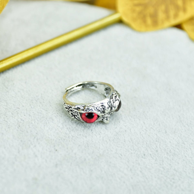 Sowpeace Gold Red Eyed Owl Ring Stainless Steel | Bold One‑Size Adjustable Statement Jewelry for Women & Men – view 1