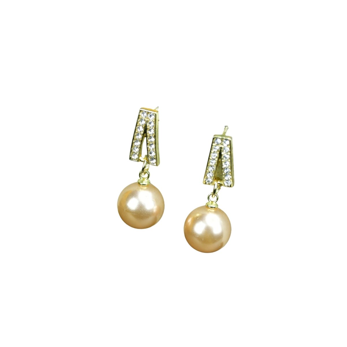 Sowpeace Gold Stainless Steel Hanging Pearl Earrings | Elegant One‑Size Lightweight Jewelry for Women & Daily Wear - Sowpeace - 
