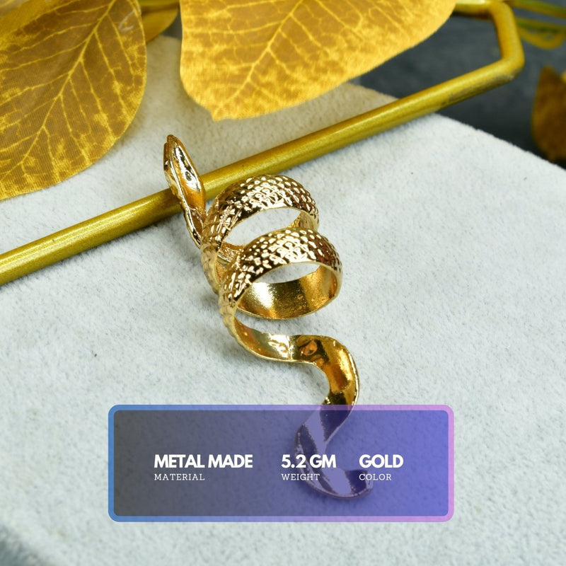Sowpeace Gold Stainless Steel Snake Shaped Ring | Stylish One‑Size Adjustable Jewelry for Women & Men – view 3