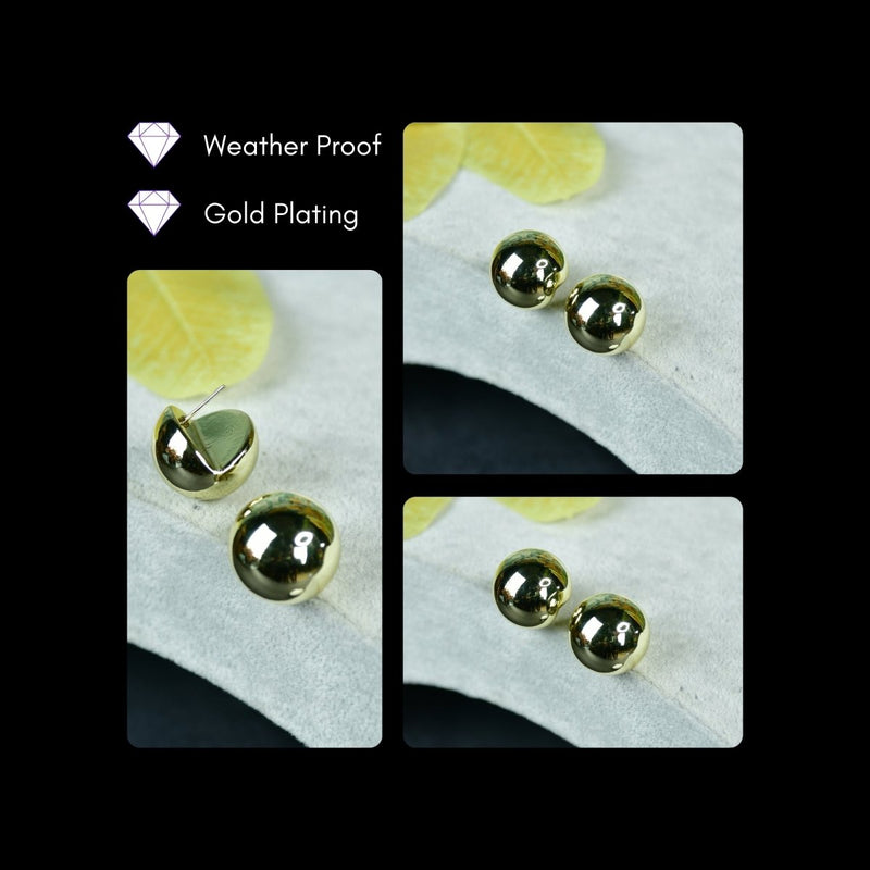 Sowpeace Golden Ball Shaped CCB Earrings | Stylish One‑Size Lightweight Jewelry for Women & Daily Wear – view 4