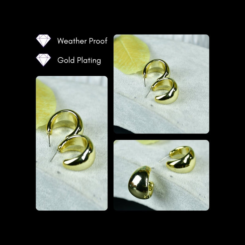 Sowpeace Golden Teardrop Crescent Flat Round CCB Earrings | Stylish One‑Size Lightweight Jewelry for Women & Daily Wear – view 4
