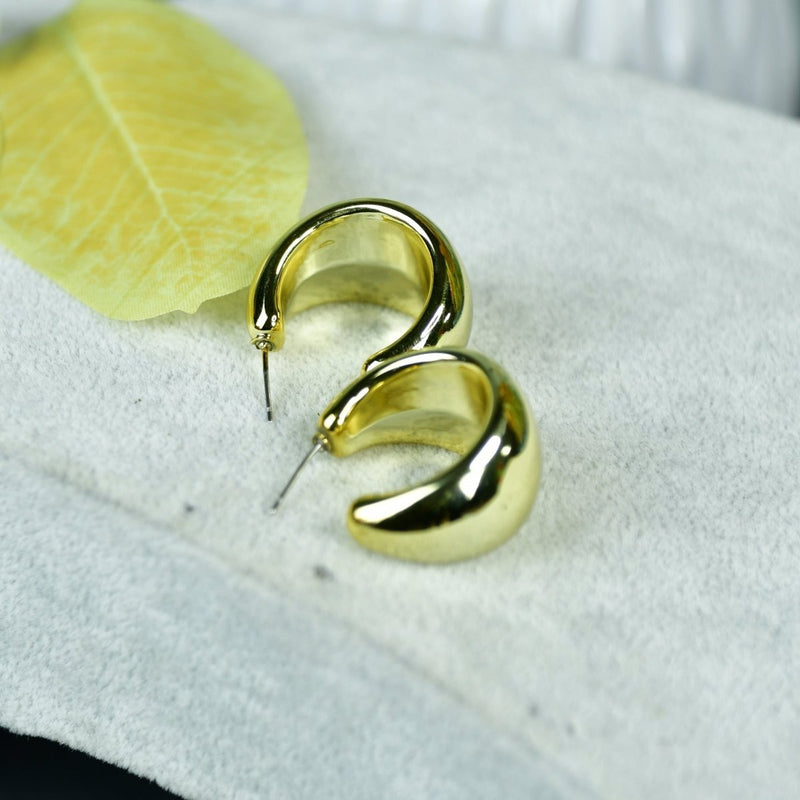 Sowpeace Golden Teardrop Crescent Flat Round CCB Earrings | Stylish One‑Size Lightweight Jewelry for Women & Daily Wear – view 1